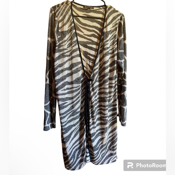 INC International Concepts Tops - INC Int Concepts cardigan. Zebra and giraffe black and white with shimmer. Large